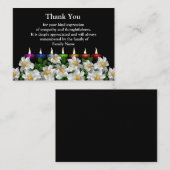 葬儀後のキャンドルホワイトフラワーサンキューカード ノートカード (正面/裏面)