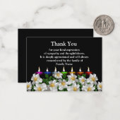 葬儀後のキャンドルホワイトフラワーサンキューカード ノートカード (正面/裏面インサイチュ)