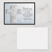 葬儀後の十字花のサンキューカード ノートカード (正面/裏面)