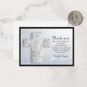 葬儀後の十字花のサンキューカード ノートカード (正面/裏面インサイチュ)