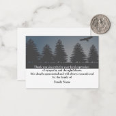 葬儀後の森の鳥のサンキューカード ノートカード (正面/裏面インサイチュ)