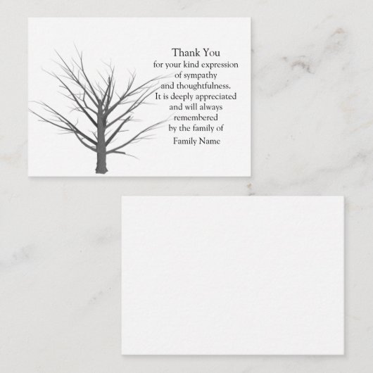 葬儀後の死んだ植物のサンキューカード ノートカード (正面/裏面)