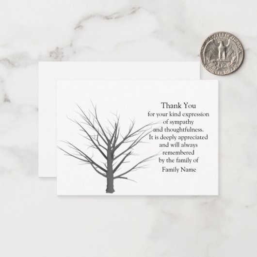 葬儀後の死んだ植物のサンキューカード ノートカード (正面/裏面インサイチュ)