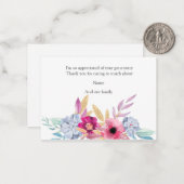 葬儀後の水彩フローラサンキューカード ノートカード (正面/裏面インサイチュ)