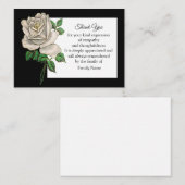 葬儀後の白いバラのサンキューカード ノートカード (正面/裏面)