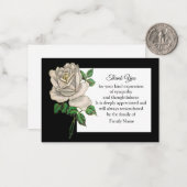 葬儀後の白いバラのサンキューカード ノートカード (正面/裏面インサイチュ)