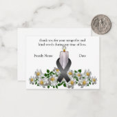 葬儀後の白い花ろうそくサンキューカード ノートカード (正面/裏面インサイチュ)