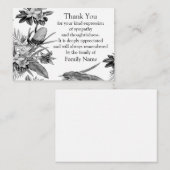 葬儀後の白黒サンキューカード ノートカード (正面/裏面)