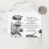 葬儀後の白黒サンキューカード ノートカード (正面/裏面インサイチュ)