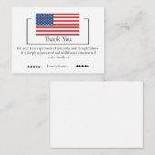 葬儀後の米国国旗のサンキューカード ノートカード (正面/裏面)