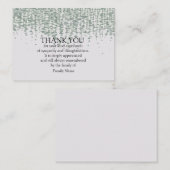 葬儀後の緑の葉のサンキューカード ノートカード (正面/裏面)