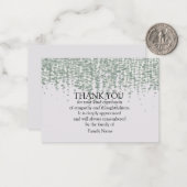 葬儀後の緑の葉のサンキューカード ノートカード (正面/裏面インサイチュ)