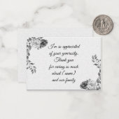 葬儀後の美しいバラ枠サンキューカード ノートカード (正面/裏面インサイチュ)