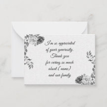 葬儀後の美しいバラ枠サンキューカード