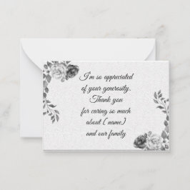 葬儀後の美しいバラ枠サンキューカード ノートカード