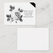 葬儀後の美しい白いバラサンキューカード ノートカード (正面/裏面)