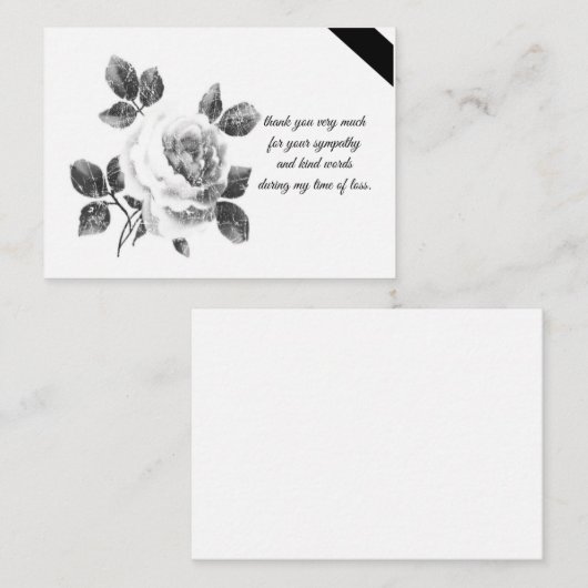 葬儀後の美しい白いバラサンキューカード ノートカード (正面/裏面)