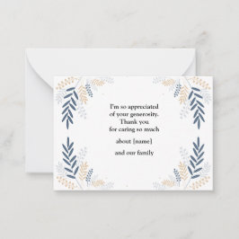 葬儀後の葉付き木の枝サンキューカード ノートカード