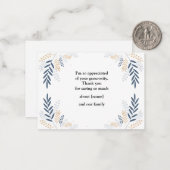 葬儀後の葉付き木の枝サンキューカード ノートカード (正面/裏面インサイチュ)