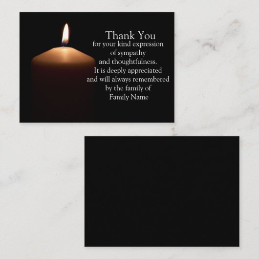 葬儀後の闇の明かりサンキューカード ノートカード (正面/裏面)