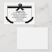 葬儀後の黒いリボンサンキューカード ノートカード (正面/裏面)