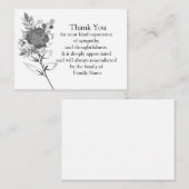 葬儀後の黒バラの花のサンキューカード ノートカード (正面/裏面)