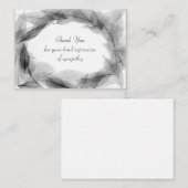 葬儀後の黒葉枠サンキューカード ノートカード (正面/裏面)
