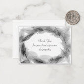 葬儀後の黒葉枠サンキューカード ノートカード (正面/裏面インサイチュ)