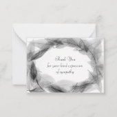 葬儀後の黒葉枠サンキューカード ノートカード (正面)