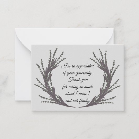 葬儀後用水彩サンキューカード ノートカード (正面)