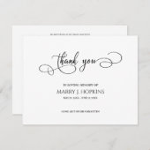 葬儀忌パーソナライズされた別サンキューカード サンキューカード (正面/裏面)