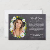 葬儀悔やみや弔慰カスタム写真フローラメモリアル サンキューカード (正面)