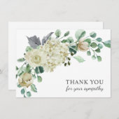 葬儀悔やみや弔慰サンキュークレムウォーター色フローラ サンキューカード (正面/裏面)