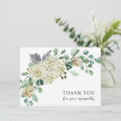 葬儀悔やみや弔慰サンキュークレムウォーター色フローラ サンキューカード (スタンド正面)