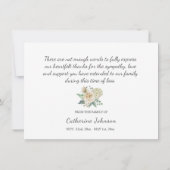 葬儀悔やみや弔慰サンキュークレムウォーター色フローラ サンキューカード (裏面)