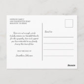 葬儀悔やみや弔慰サンキュークレムウォーター色フローラ ポストカード (裏面)