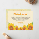 葬儀悔やみや弔慰サンキューサンフラワーテーマカード ノートカード (正面/裏面インサイチュ)