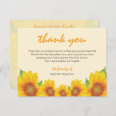 葬儀悔やみや弔慰サンキューサンフラワーテーマカード ノートカード (正面/裏面)