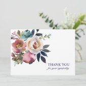 葬儀悔やみや弔慰サンキューバラ水彩フローラ サンキューカード (スタンド正面)