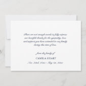 葬儀悔やみや弔慰サンキューブルーウォーター色フローラ サンキューカード (裏面)