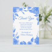 葬儀悔やみや弔慰サンキューブルーフローラ サンキューカード (スタンド正面)