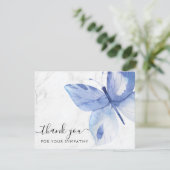 葬儀悔やみや弔慰バタフライサンキューノートカード サンキューカード (スタンド正面)