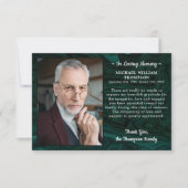 葬儀悔やみや弔慰パーソナライズされた写真追悼碑 サンキューカード (正面)