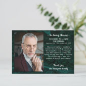 葬儀悔やみや弔慰パーソナライズされた写真追悼碑 サンキューカード (スタンド正面)