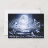 葬儀悔やみや弔慰ミッドナイトブルーバタフライ写真 サンキューカード (正面)