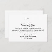 葬儀悔やみや弔慰メモリアルクロスありがとう サンキューカード (正面/裏面)