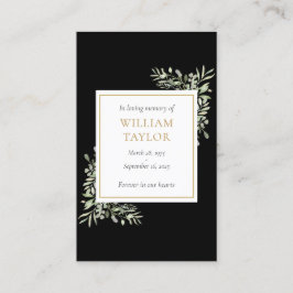 葬儀悔やみや弔慰メモリアル緑の祈りの言葉カード 名刺