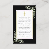 葬儀悔やみや弔慰メモリアル緑の祈りの言葉カード 名刺 (裏面)