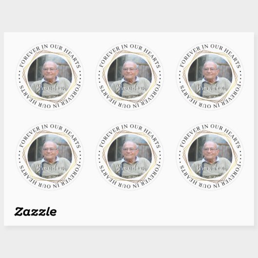 葬儀悔やみや弔慰写真記念ステッカー ラウンドシール (シート)