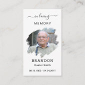 葬儀悔やみや弔慰写真記念祈りの言葉カード 名刺 (正面)